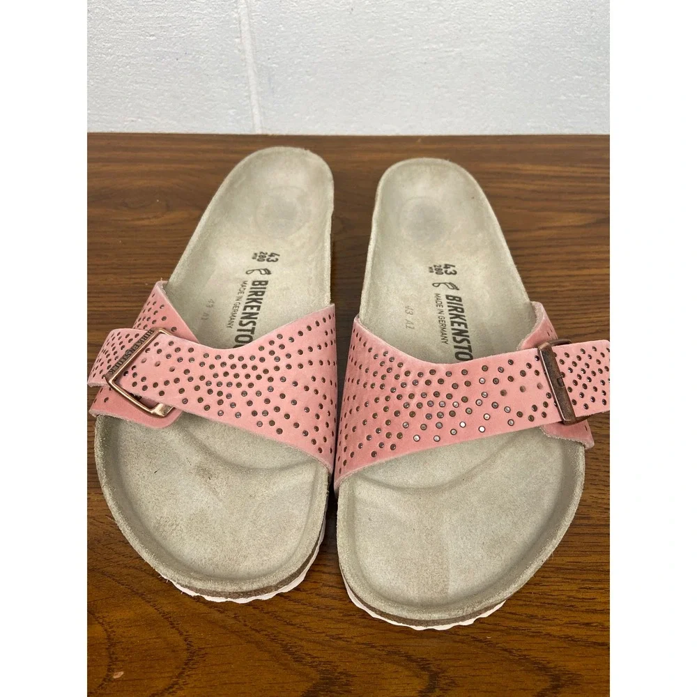 *RARE* NIB Birkenstock Madrid BS Rose Slide Sandals Rivets US10 EU43 Regular Fit